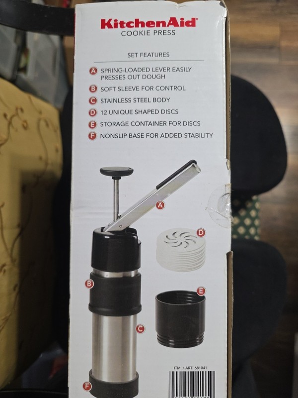 Kitchenaid Gourmet Cookie Press Stainless Steel 12 Discs Cookies Dessert gallery