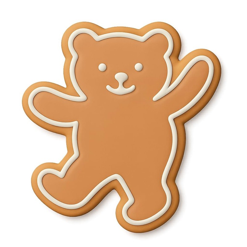 Cute Bear Number 1 Dancing Cookie Cutter & Stamp – 4×3.6