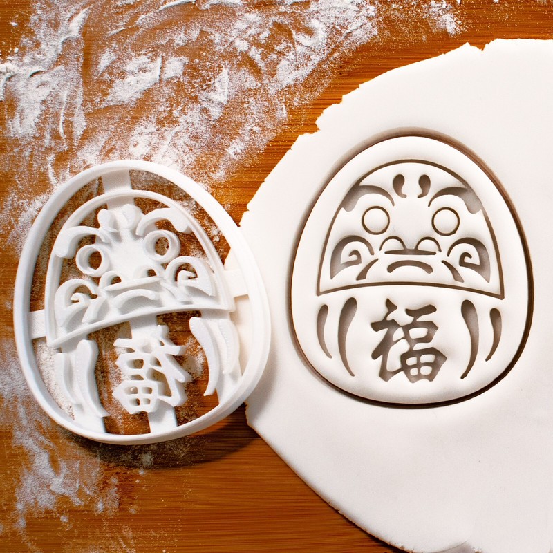 Daruma Doll Cookie Cutter – Good Luck Fortune wealth prosperity charm talisman