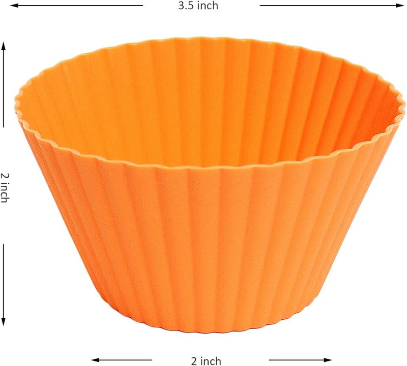 12PCS Jumbo Silicone Cupcake Baking Cups Reusable Muffin Liners 3.54 Inch gallery