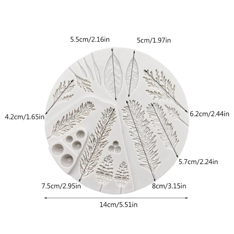Pinecone Fondant Mold Winter Foliage Flower Silicone Mold Pine Branch Resin Mold gallery