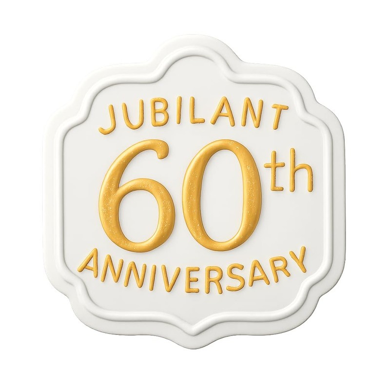 Jubilant 60th Anniversary Cookie Cutter & Stamp, Fondant & Clay - 4x4 gallery