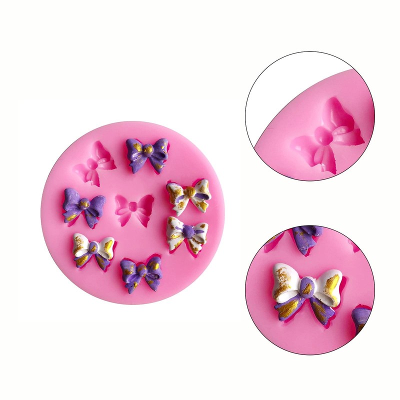 2 Pack Bow Fondant Molds Silicone Mini Bow Chocolate Mold Candy Craft gallery