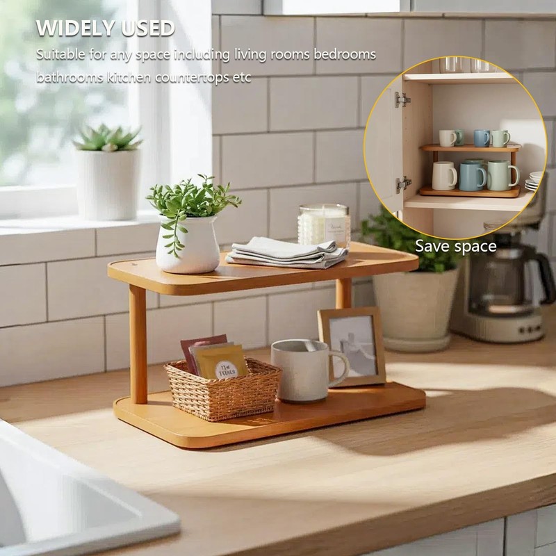 2 Tier Countertop Shelf for Coffee Mugs & Kitchen Counter Organization - Mult... gallery