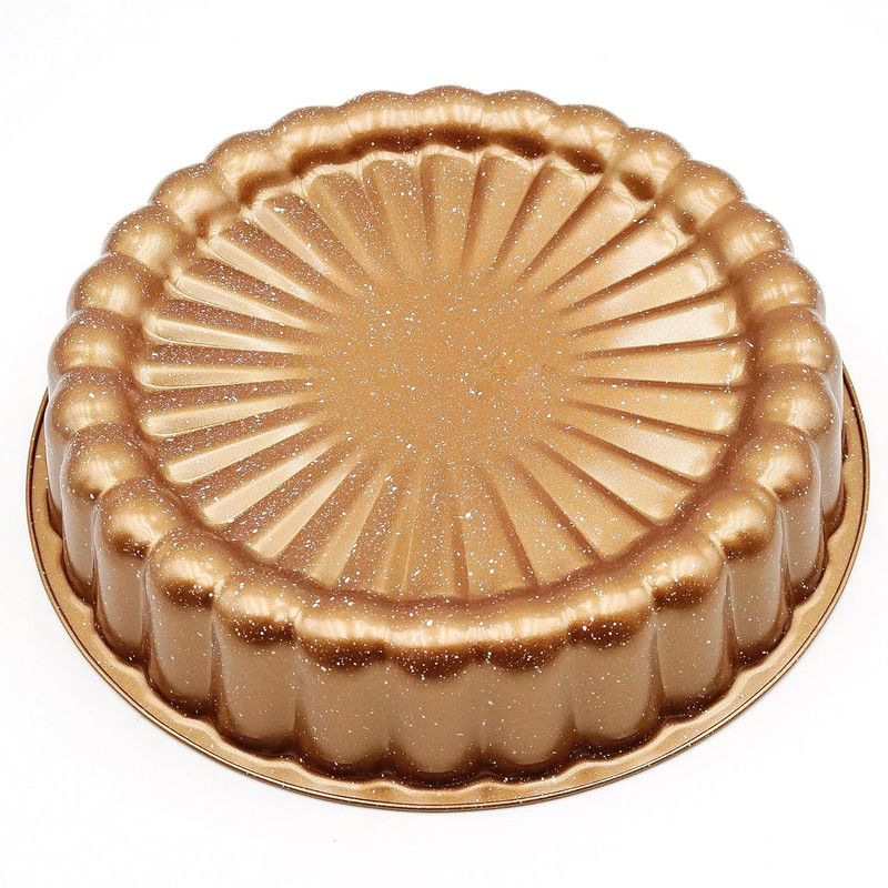 Kundalini Charlotte Cake Pan 10in Corrugated Disc Cake Pan for Wedding Valent…