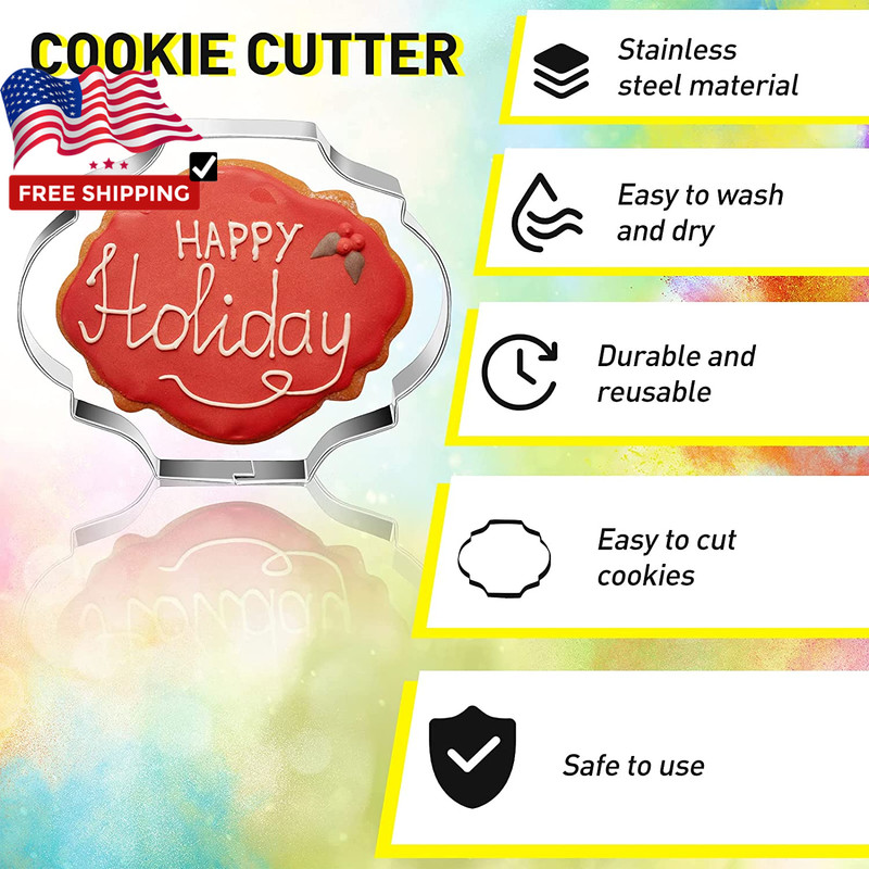 10 Pieces Plaque Frame Cookie Cutter Stainless Steel Biscuit Cutter Cake Tools gallery