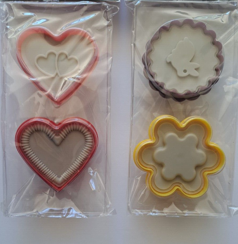 Sunbeam Cookie Cutter Press Set 4pcs Hearts Bunny Flower 61563 NEW SEALED