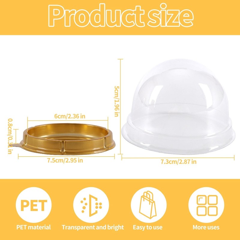 50 Pack 2 Inch Clear plastic mini cake box muffins box cookies cookies muffin... gallery
