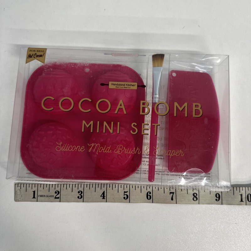 Hot Chocolate Bomb Silicone Mold Set NEW Mold, Brush and Scraper Pink NEW/OPEN gallery