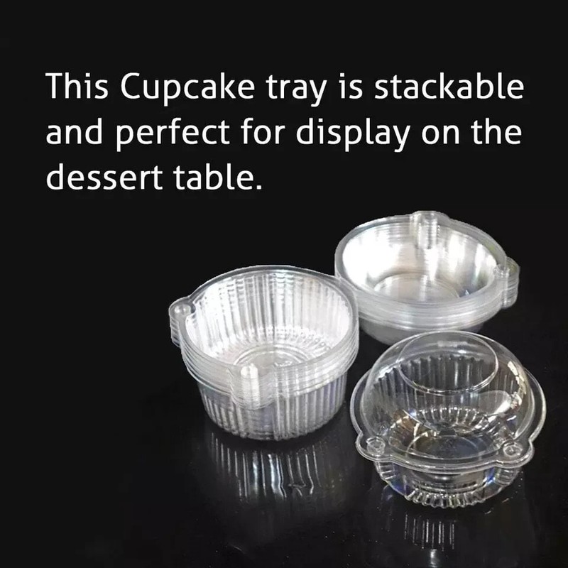 Cupcake Holders Individual,50 PC Cupcake Containers Disposable Clear Plastic Sin gallery