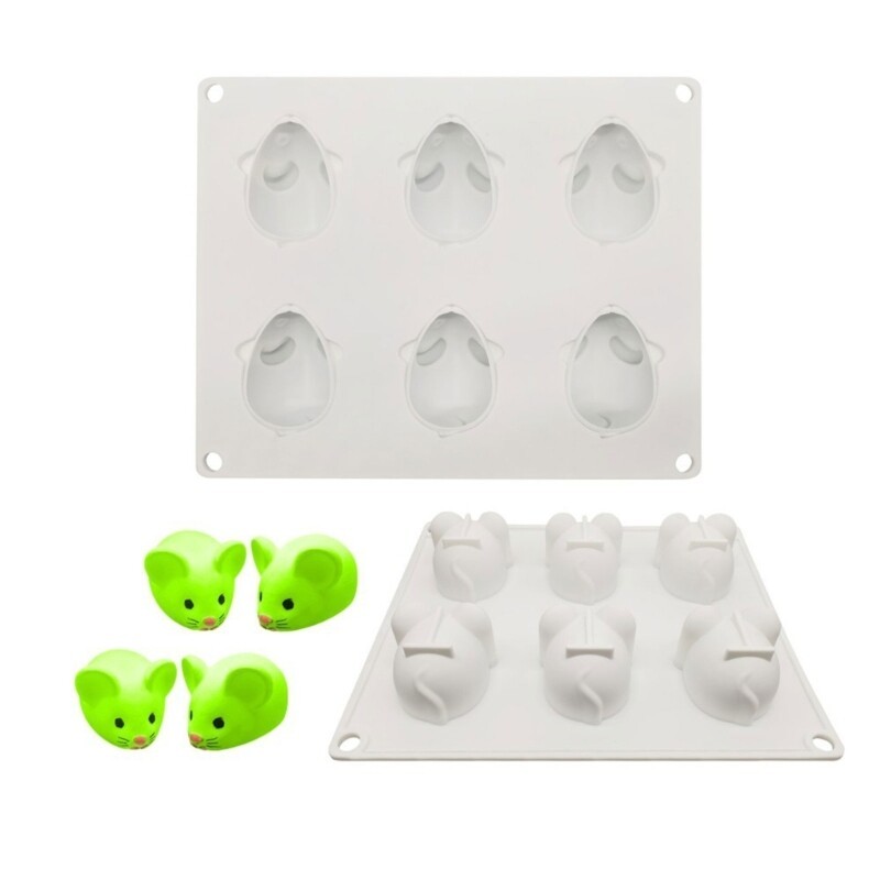 6-Cavity Mouse Shaped Silicone Mold Fondant Chocolate Mold DIY Mousse Cake Mold gallery