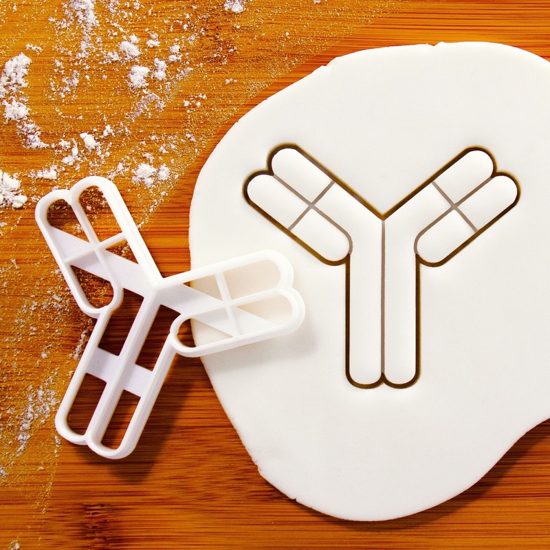 Set of 3 Antibody cookie cutters - Monomer Dimer Pentamer Immunoglobulin science gallery