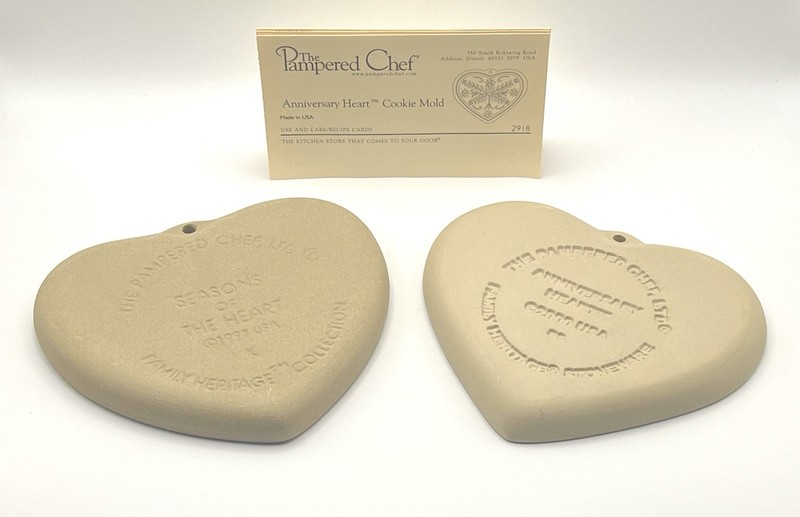 Pampered Chef Seasons of the Heart & Anniversary Heart Cookie Molds Set of 2