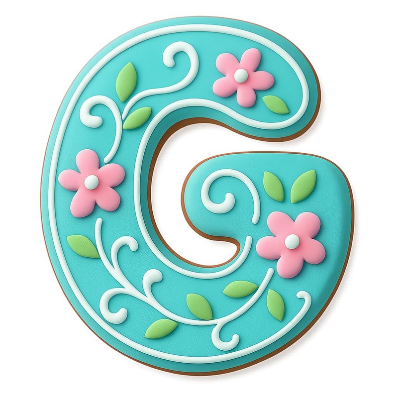 Bubble Style Letter 5" Curly G Cookie Cutter & Stamp, Fondant & Clay - 4.7x5" gallery