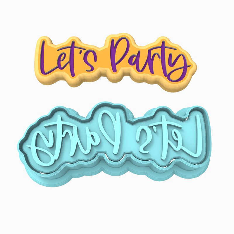 Let’s Party Cookie Cutter & Stamp #3 | Gift Present Celebrate Partying Parties