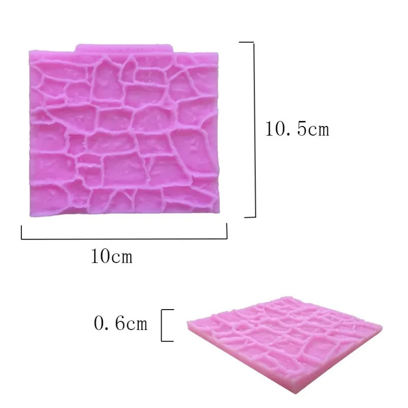 Rock Bark Texture Silicone Mold Kitchen Baking Cake Decoration Wall Skin gallery
