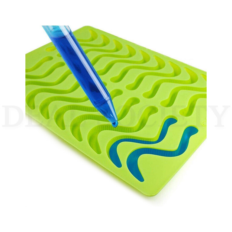Premium Silicone Chocolate Candy Gummy Worm Mold - 2 Pack - Choose your Color! gallery