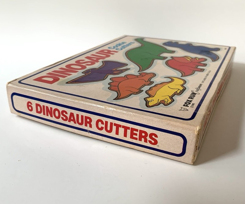 Vintage 1985 Dinosaur Metal Cookie Cutters Set of 6 Made in USA Fox Run gallery