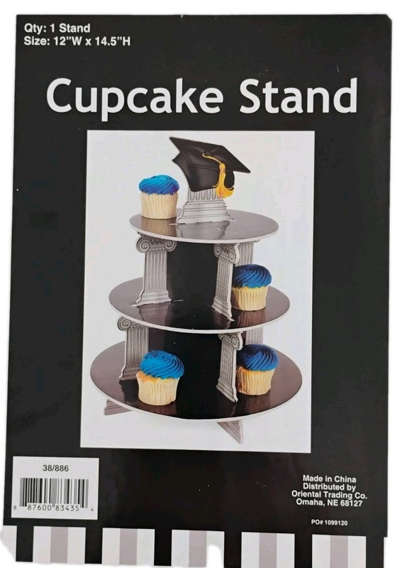 Sustainable 3 Tier Graduation Cupcake Stand Class of 2026 Party Decor 🧁NEW gallery