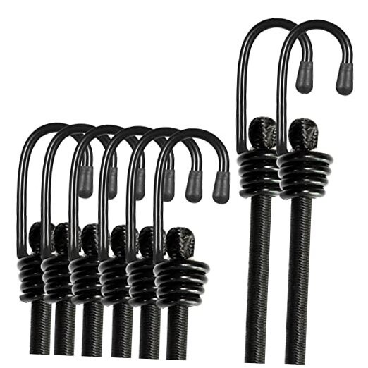 BEXSLE Bungee Cords with Hooks – Heavy 24″ x 6″ + 48″ x 2″ – Heavy 48″ x 2″