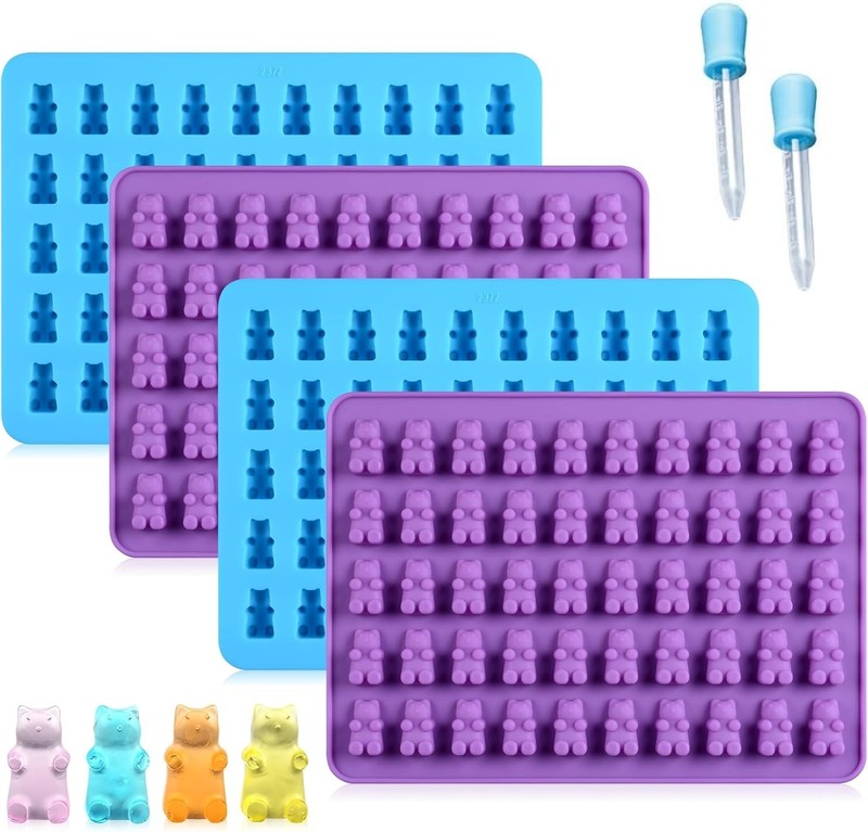 BPA-Free Mini Bear Candy Molds - Nonstick Silicone with 2 Easy Fill Droppers gallery
