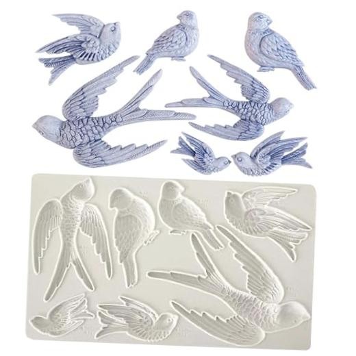Cardinals Birds Chocolate Silicone Molds, Lovely Swallow Cake Decoration