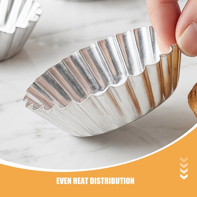 35pcs Pie Pan: Mini Foil Baking Molds for Pastries Egg Tarts Fruit Pies - Round gallery