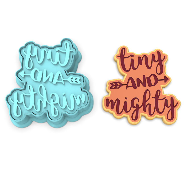 Tiny and Mighty Cutter & Stamp | Baby Shower Infant Babies Little Boy Girl
