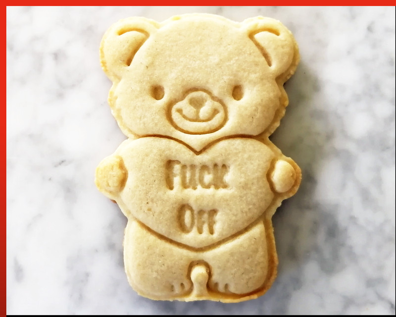F*ck Off Teddy Bear Cookie Cutter Rude Valentine's Day Swear Baking Fondant Tool gallery