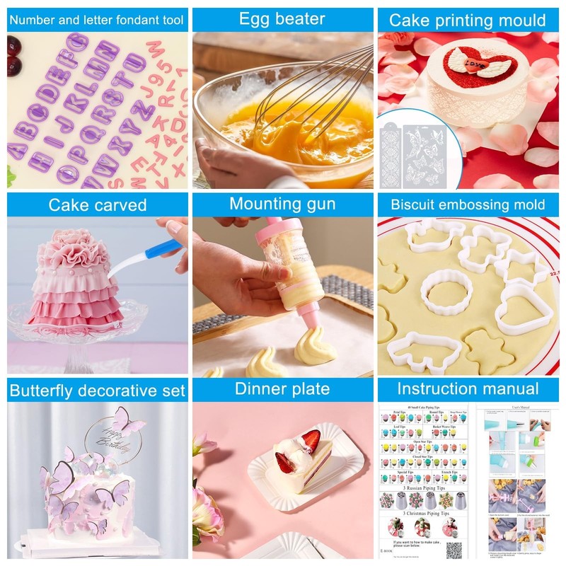 Ultimate Cake Decorating Kit - 730 Pcs Cake Pop Supplies, Turntable, Piping Bags gallery