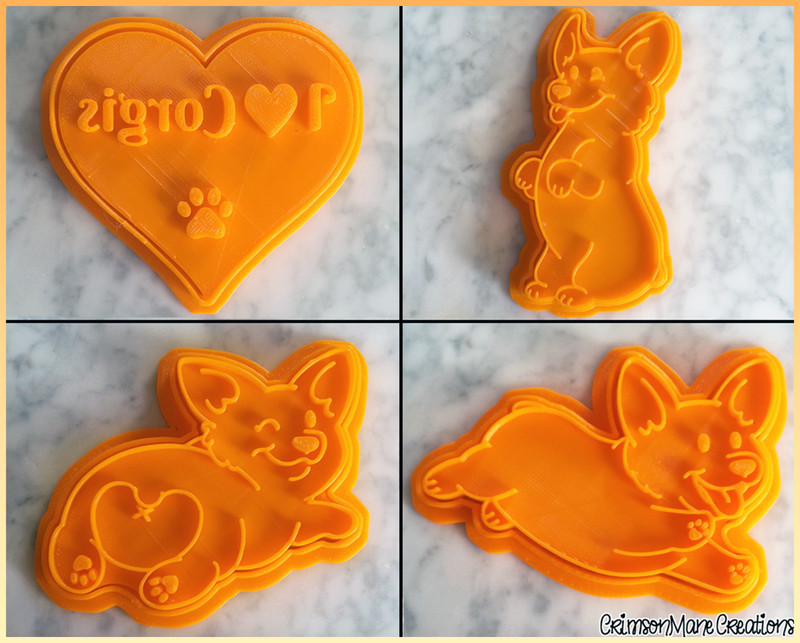 Corgi Dog Cookie Cutter Set Cute Corgi Butt Baking Supplies Ceramics Pottery gallery