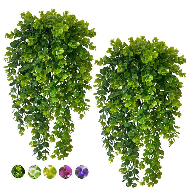 Lakiyfye 4 Pcs Hanging Artificial Plants Artificial Boston Fern Fake Hanging