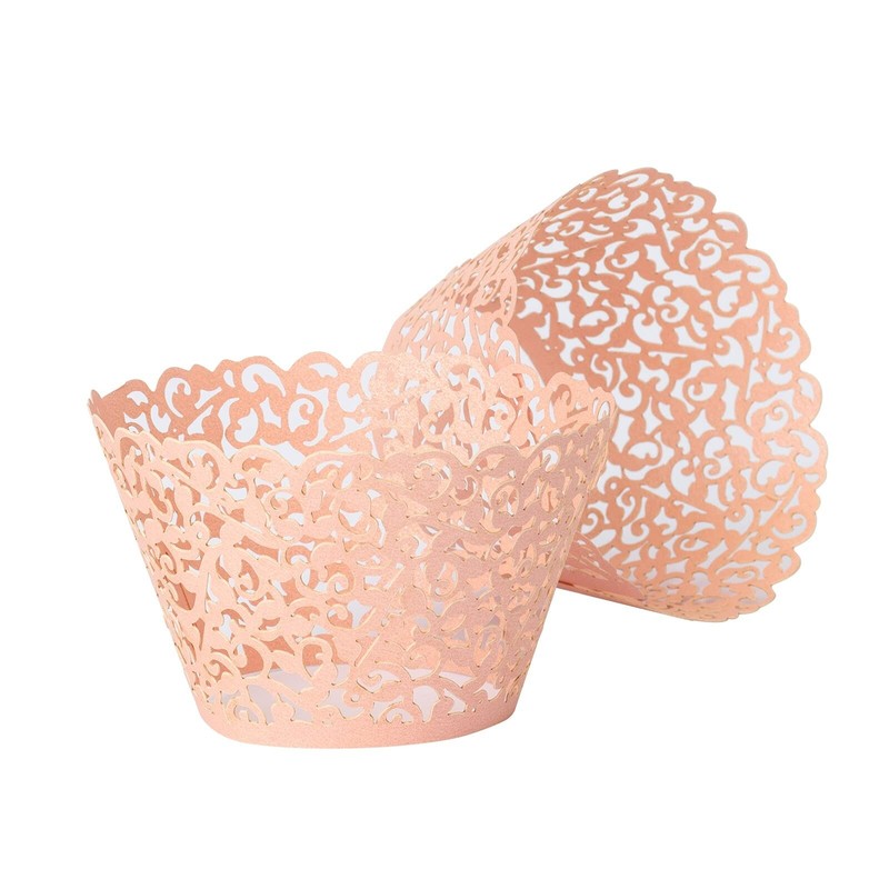 100pcs Cupcake Wrappers Lace Cupcake Liners Laser Cut Artistic Bake Cake Pape... gallery