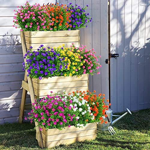 Bundles Outdoor Artificial Flowers UV Resistant Fake Boxwood 24 Mix Colors gallery