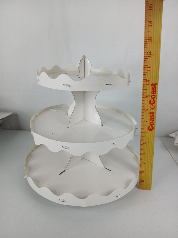 3-Tiered Cupcake Stand Tower White Party Display Pastry Holder #238A gallery