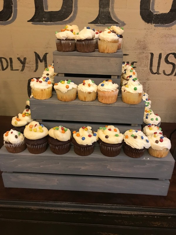 Rustic Gray Wooden Cupcake Stand – 3 Tier Dessert Display for Weddings, Parties gallery