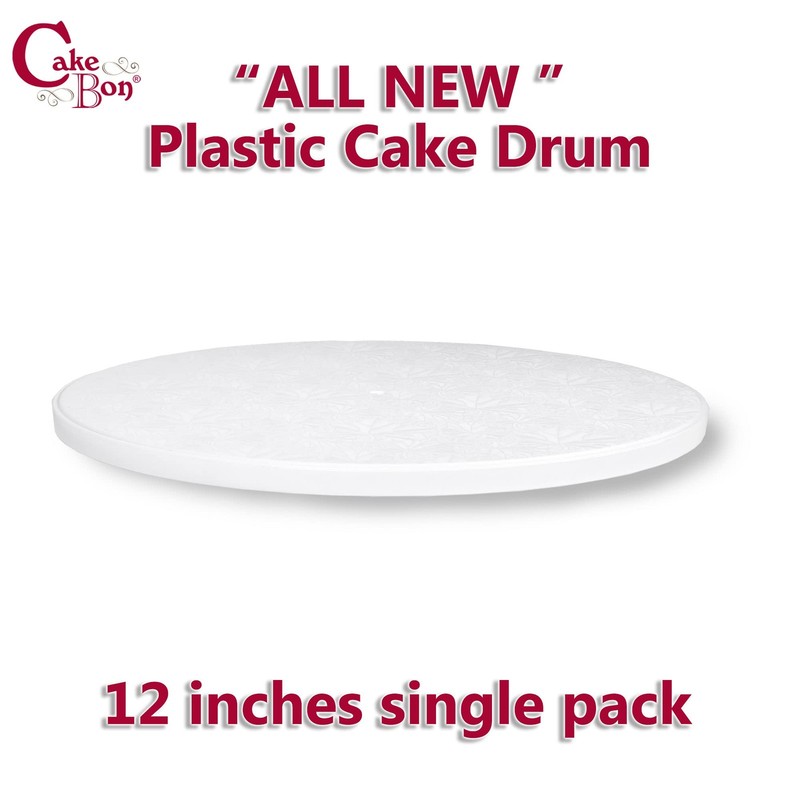 Plastic Cake Board Drum 1-Pack 12 Inch Round 1/2 Inch Thick White gallery