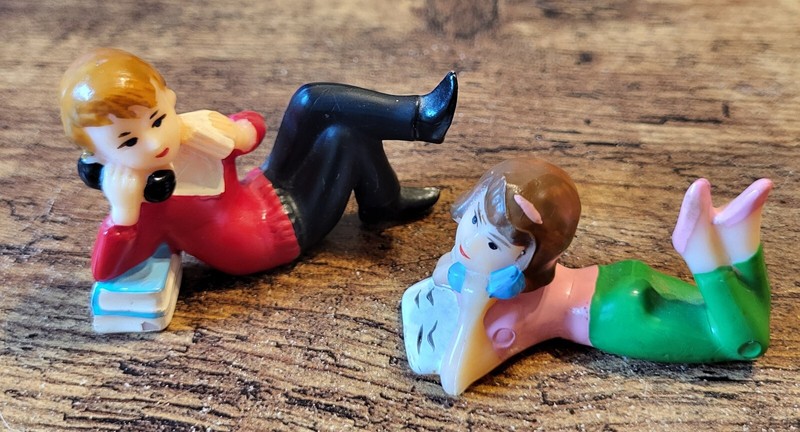 Vintage Wilton Cake Toppers Telephone Boy & Girl Teenager Couple
