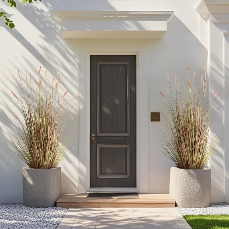 Kol 4Ft 2-Pack Artificial Cattail Reed Grass 47.2 Artificial Indoor Outdoor gallery