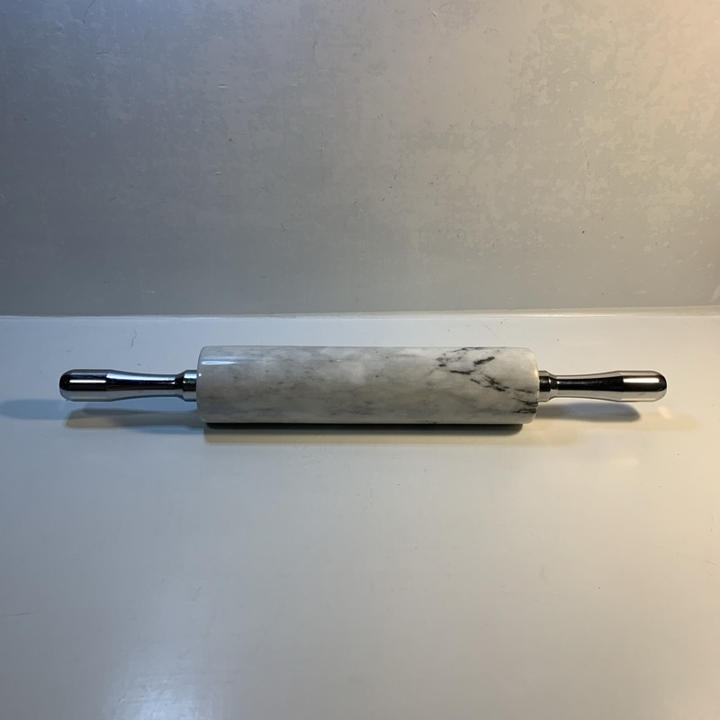 MARBLE ROLLING PIN with Aluminum Handles Non Stick Baking Tools White 18″