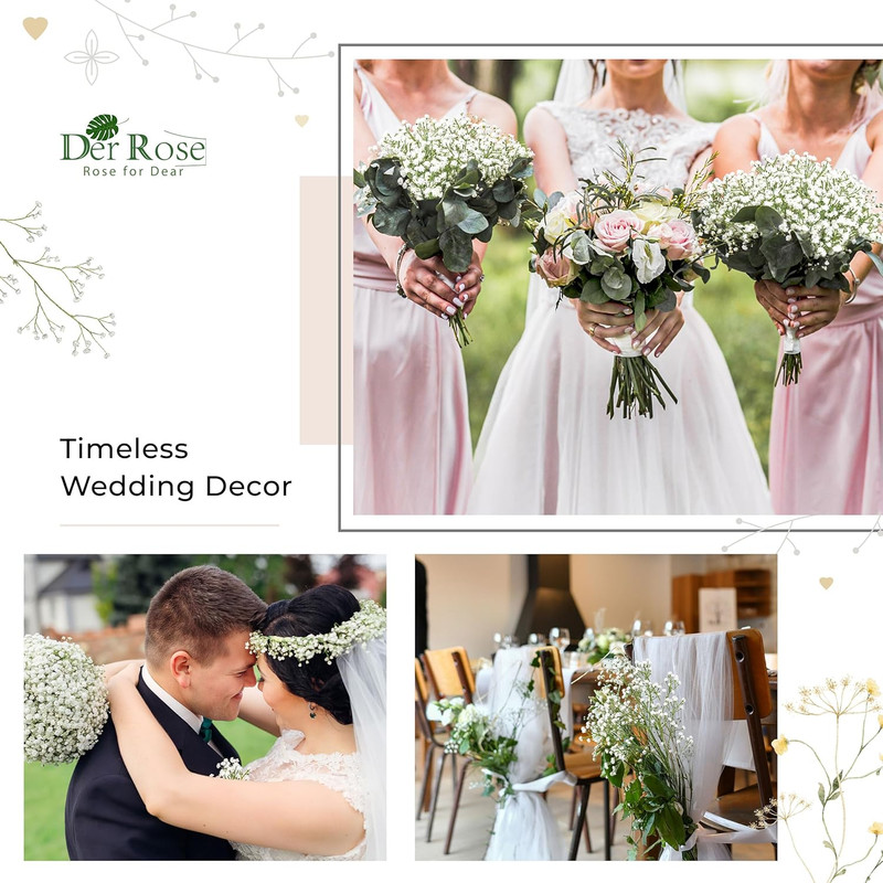12Pcs Babys Breath Artificial Flowers, 21in Floral Stems for Vase Decor | Trim 1 gallery