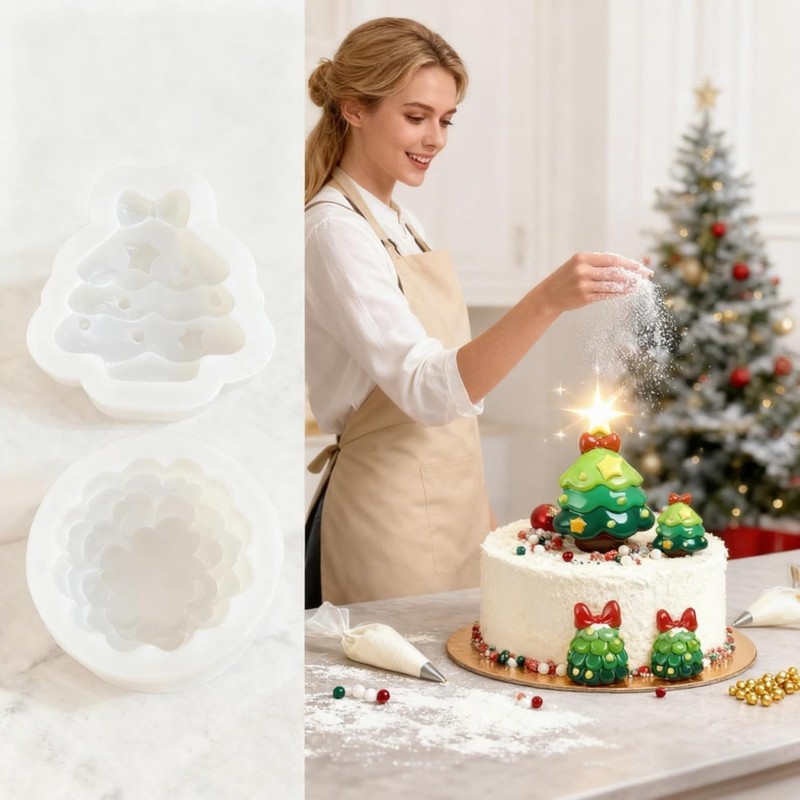4 Pcs Christmas Tree Silicone Molds, Christmas Candy Silicone Molds, Reusable Ca gallery
