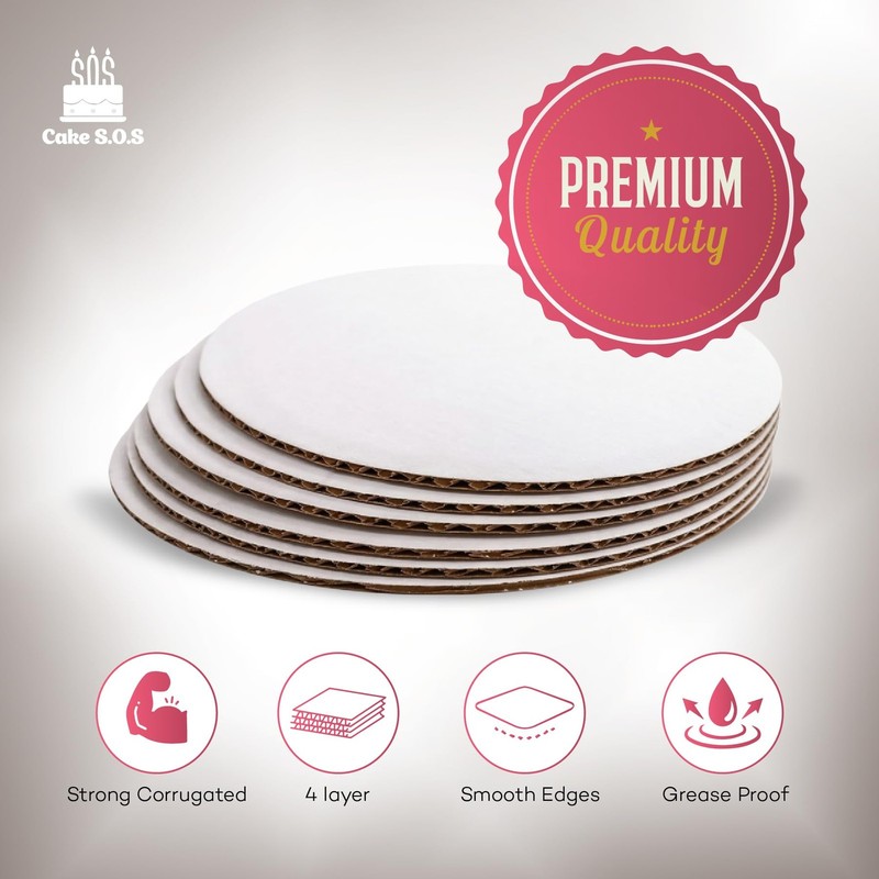 12 inch White Round Coated Cakeboard,Waxed Greaseproof, Disposable Cake Circl... gallery