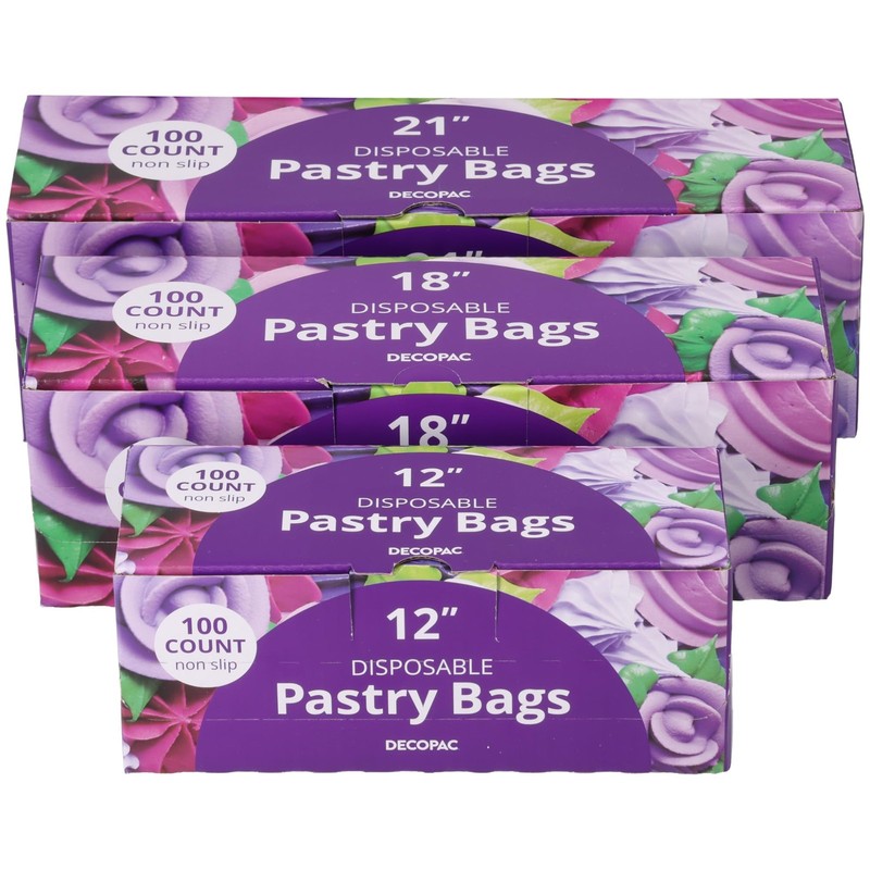 Disposable Pastry Bag 100 Count Cake Decorating Supplies, 21 Inch, Non Slip P... gallery