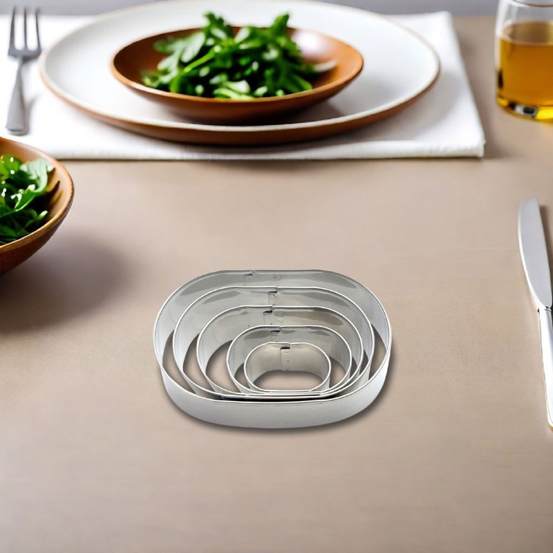 2 Sets Oval Cookie Cutter Stainless Steel Reusable Baking Molds Kitchen Tools gallery