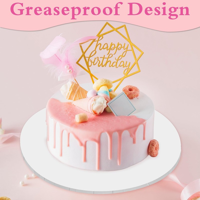 3PK Cake Boards,12 Inch Round Sturdy 1/3 Inch Thick Cake Drums,Disposable Cak... gallery