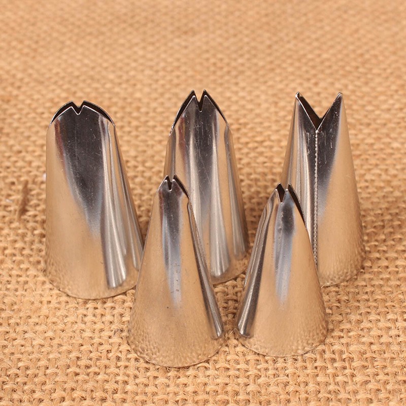 5pcs Kitchen Russian Icing Piping Nozzles Leaf Writing Tips Set Stainless Steel gallery