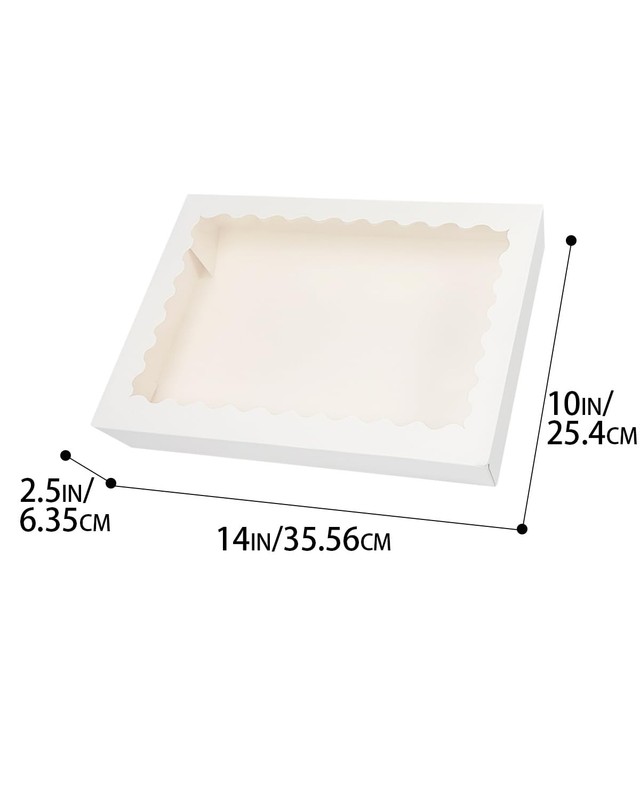 Auto-pop Up 14x10x2.5 Inch White Cookie Box with Window 15Pcs Pastry Macaron ... gallery