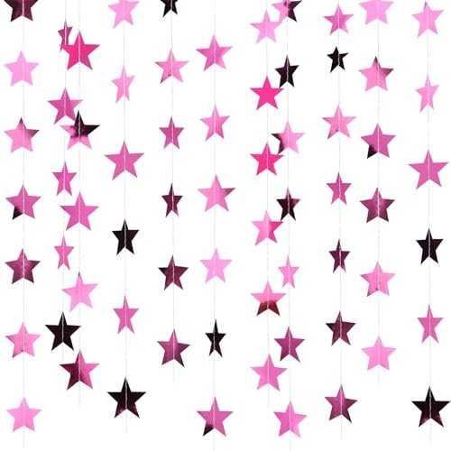 Feet Glitter Star Garland Banner 2026 Party Decoration Double Side Pink 78 gallery
