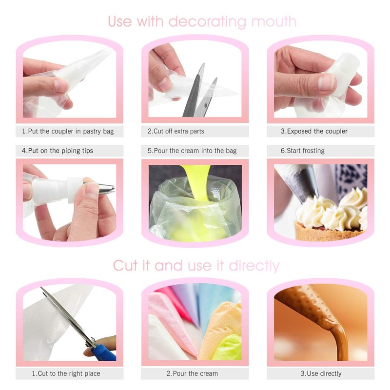 Disposable Piping Bag, 100 Pieces 24 Inch Disposable Icing Pastry Bag Extra T... gallery